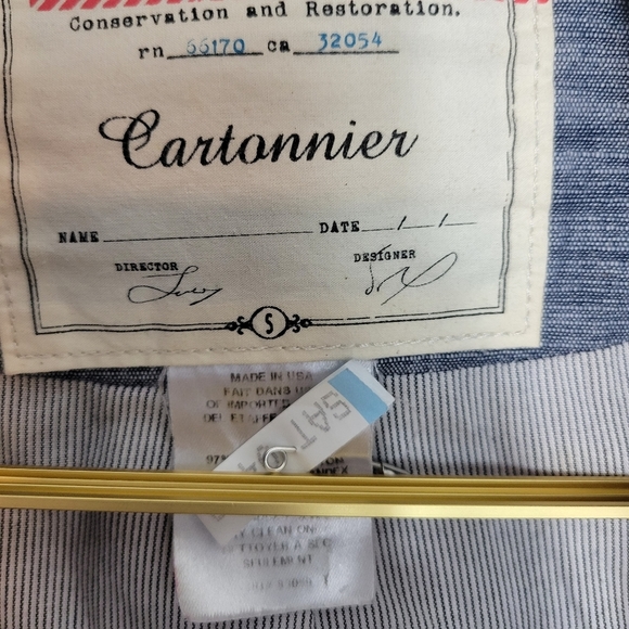 Small Cartonnier Anthropologie Blue Heathered Blazer - Picture 2 of 5